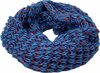 Modieuze sjaal - Blauw / Rood - Ronde sjaal - Polyester - Acryl - Warm - Winter - Sjaal dames - Sjaal dames winter - Sjaaltjes 