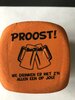 Bierdobbelsteen XL - Bierspel dobbelsteen - Oranje - Kunststof - 6,5 x 6,5 cm - XL Beer Dice - Vrijmibo