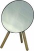 Ronde spiegel op pootjes en kunststof lijst DEMI - Zwart / Bruin - h 22.5 x &Oslash; 16.5
