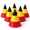 Feesthoedje / Puntmutsje Belgie / Duitsland - Voor EK / WK Voetbal - Set van 6