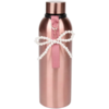 Thermofles / Isoleerfles JUTTA met parelstrik - Metaal - Ros&eacute; - Warme en koude dranken - 500 ML - lekvrije schroefdop - Sportf