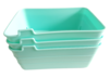 Flexibele opbergmandjes GINO - set van 3 - Turquoise - Kunststof -  18 x 13.5 x 7.5 cm