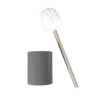 WC borstel + houder SONJA - Grijs / Zilver - Metaal / Kunststof - &Oslash;  10 x  h 36 cm - Toiletborstel
