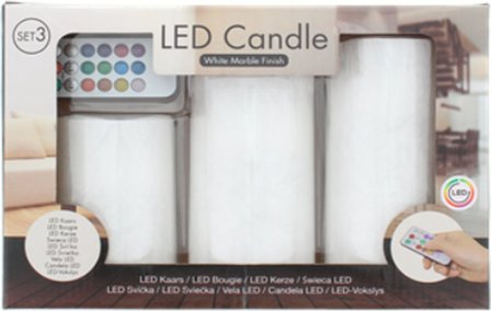 LED kaarsen met afstandbediening JAIMY - Wit - set van 3 - 10 / 12.5 / 15 cm