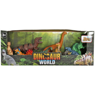 Dinosaurus speelset - Multicolor - Kunststof - 10 delig