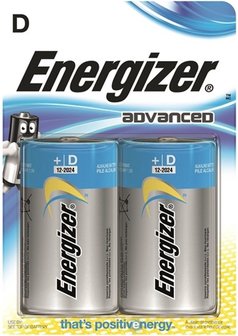 Energizer Alkaline Batterij D 1.5 V Advanced - 2-Blister