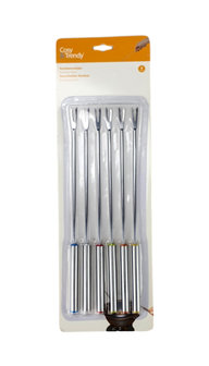 Cosy &amp; Trendy Fonduevorken - Zilver / Multicolor - RVS - 24,5 cm - Set van 6