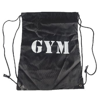 Gym bag / tas met Tekst - Zwart / Wit - Polyester - 35 x 45 cm -1