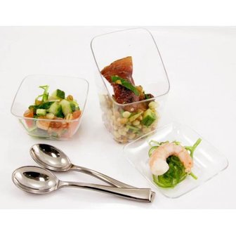 Sabert mini Amuse tasting glass - Transparant - Kunststof - 6 x 6 x 1 cm - Set van 20-1
