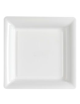 Sabert bord - Wit - Kunststof - 18 x 18 cm - Set van 6 - Vierkant