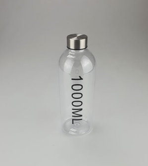 Waterfles 1000 ML - Zwart - Plastic - 1 Liter - &Oslash; 9 x h 23.5 cm-2