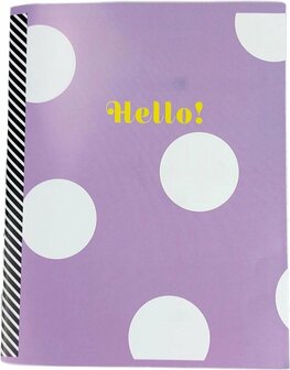 3-pak A5 schriften Hello - Paars - Gelinieerd