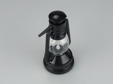 Mini lantaarn / olielamp met LED - Zwart - Kunststof - &Oslash; 7 x h 15 cm -1