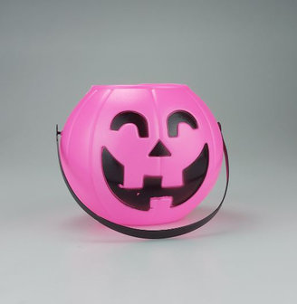 Halloween snoep emmer - Roze - Kunststof - Set van 2 - &Oslash; 18 cm-1