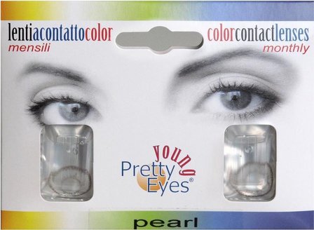 Pretty eyes dagPretty eyes kleurlenzen - Parelgrijs - Set van 2lens parelgrijs 2 stuks - Kleurlenzen