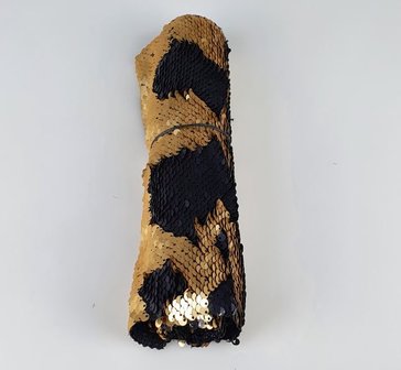 Tafelloper met pailletten AURORA - Goud / Zwart - Sequin - 25 x 125 cm - Dubbelzijdig-3