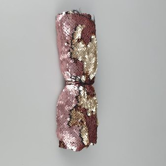 Tafelloper met pailletten AURORA - Roze / Koper - Sequin - 25 x 125 cm - Dubbelzijdig-5