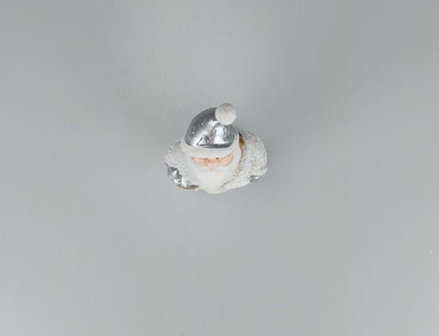 Kerstman beeldje - Grijs / Wit - Keramiek - 6.5 x 4 x 15.5 cm-2