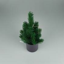 Mini LED kerstboom met pot - Groen / Zwart - Kunststof - 30 cm-1