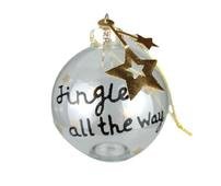 Kerstbal Jingle all the way - Goud / Zilver / Zwart - Glas - &Oslash; 6 cm