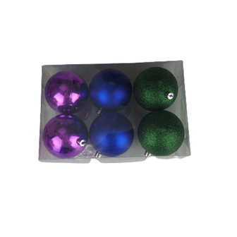 Kerstballen - Multicolor - Groot - Set van 6