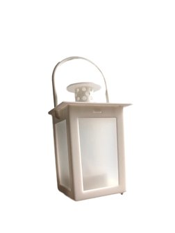 Mini lantaarn / olielamp met LED - Wit - Kunststof - &Oslash; 7 x h 15 cm