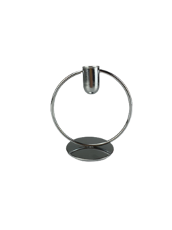 Kaarshouder Cirkel - Zilver - Metaal - 13,5 x 12,8 cm-1