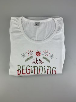 Kerst shirt - It&#039;s beginning to look a lot like Christmas - Wit - Maat M-1