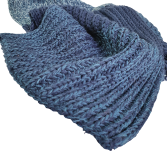 Lange Sjaal BASTIAAN - Donkerblauw / Multicolor - Heren - Acryl-1