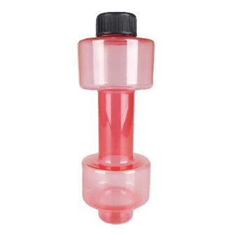 Dumbell Waterfles / Bidon - Roze -  &Oslash; 9 x h 20 cm - 350 ml