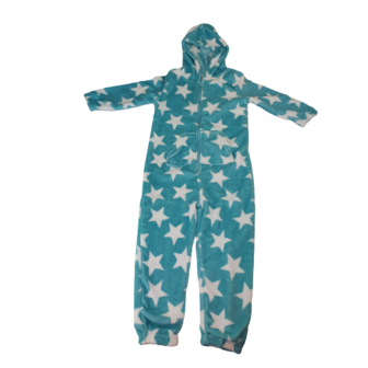 Onesie / Pyjama / Pyjamapak met Sterretjes - Blauw - Polyester - Maat 110 / 116 - Unisex