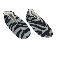 Laag model zebra print pantoffels - Grijs / zwart - Maat 37