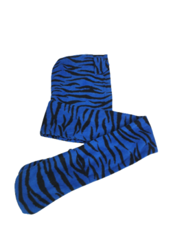 Warme Muts / Sjaal / Handschoen in 1 - Blauw / Zwart Tijger print - Polyester - One size - 3-delige set