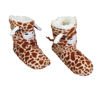 Hoog Model Giraffe Pantoffel - Wit / Bruin - Maat 31 / 33