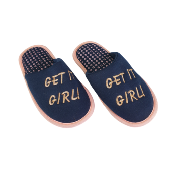 antoffels Slippers Get It Girl - Roze / Blauw - Maat 33 / 34