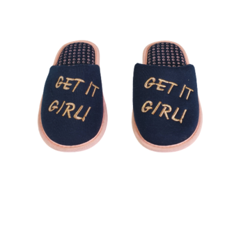 antoffels Slippers Get It Girl - Roze / Blauw - Maat 33 / 34 -2