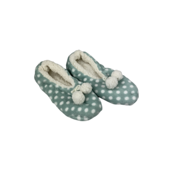 Pantoffel laag model balletjes - Turquoise / Wit - Maat 40 / 42