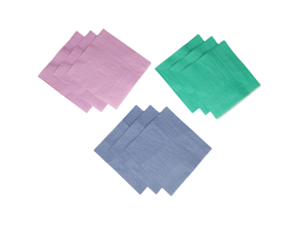 Servetten Diverse Kleuren - Blauw / Groen / Roze - Katoen - 33 x 33 cm - 3 laags - 24 stuks