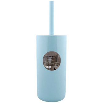 Toiletborstel met houder LINDA - Blauw - Keramiek - &Oslash; 10 x 32 cm - Soft touch-afwerking