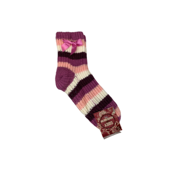  Huissokken / Sokken KIANA - Gebreid met strepen - Roze / Multicolor - Maat 36/41 - Anti slip