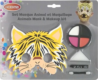 Tijger masker en schmink set voor kinderen - Schmink