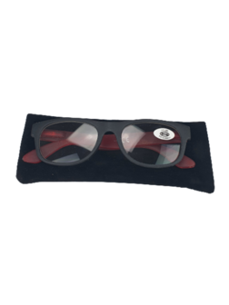 Leesbril - Bril Zwart / Rood - Zwart / Rood - Kunststof / Glas - Sterkte +1.00