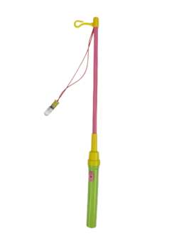 Lampionstokje met licht - Groen / Roze - 41 cm