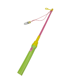 Lampionstokje met licht - Groen / Roze - 41 cm -2