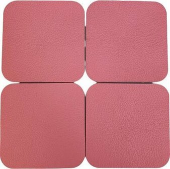 Mooie roze onderzetters om glaswerk op te zetten  Kleur Roze  Materiaal Rubber  Afmetingen (lxbxh) 10 x 1 x 10 cm  Details Set 