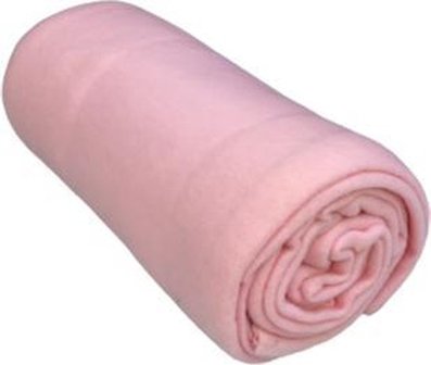 Fleece deken THIBAUT - Roze- Polyester - 130 x 160 cm - Plaid / Woondeken