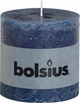 Bolsius donkerblauw rustiek stompkaars xxl 100/100 (57 uur)