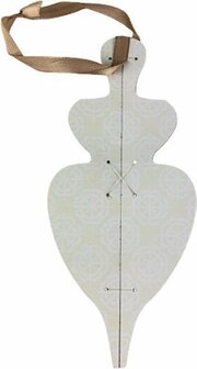 Decoratie hanger - Crem&eacute; - Papier - Klein - h 35 cm