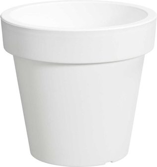 Bloempot - Wit - &Oslash;16 cm - 14.4 cm hoog - Rond - Set van 2