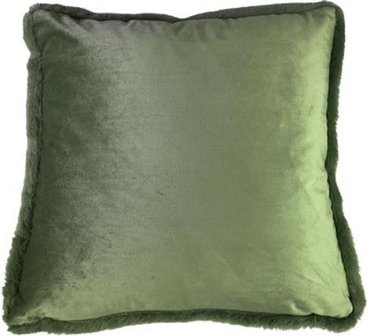 Sierkussen / Kussenhoes NADINE - Fluweel - Groen - Polyester - 45 x 45 cm